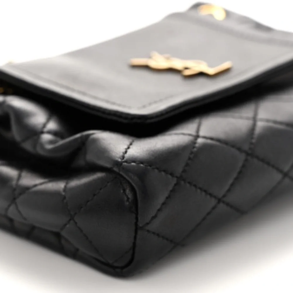 Sold!  SAINT LAURENT Lambskin Quilted Monogram Mini Nolita - Picture 8 of 9